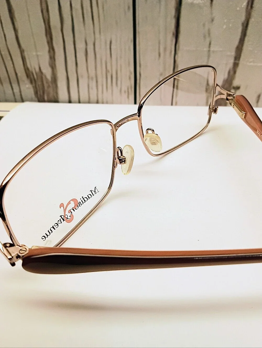 NEW Womens Rx'able Eyeglass Frame, Madison Avenue, Shiny Blush Glasses 52-16-135